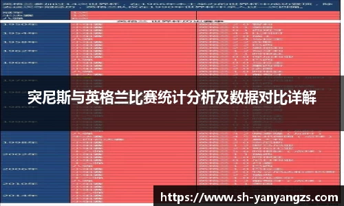 突尼斯与英格兰比赛统计分析及数据对比详解